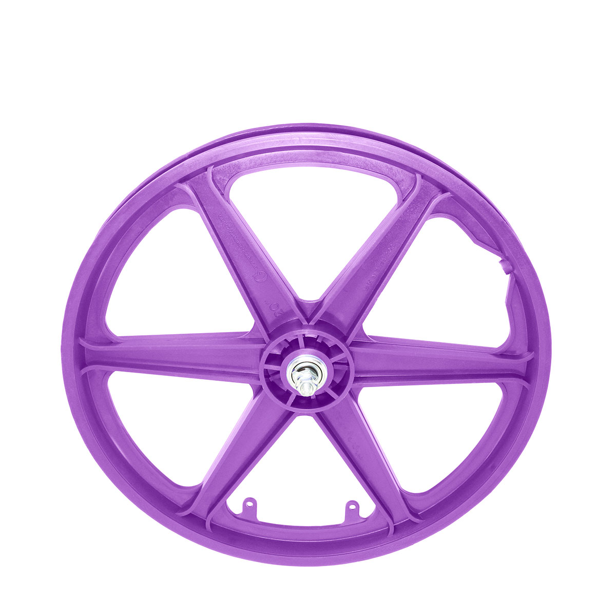 20 Inch x 38mm Plastic 6-Spoke Front Wheel 3/8 Axle Purple.